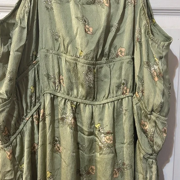 Her Universe Tinkerbell Green Floral Maxi Dress sz 3 and Disney Cardigan sz 1 - Picture 8 of 12